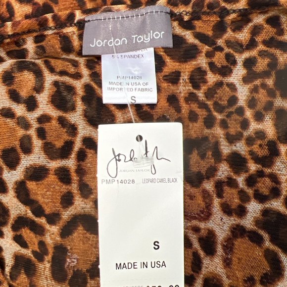 Jordan Taylor NWT Long Sleeve Tunic V-Neck Pullover Leopard Black & Brown Size S - Picture 10 of 10